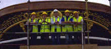 Paul Ferguson and team on completion of the stern 'Gingerbread' restoration at the Cutty Sark